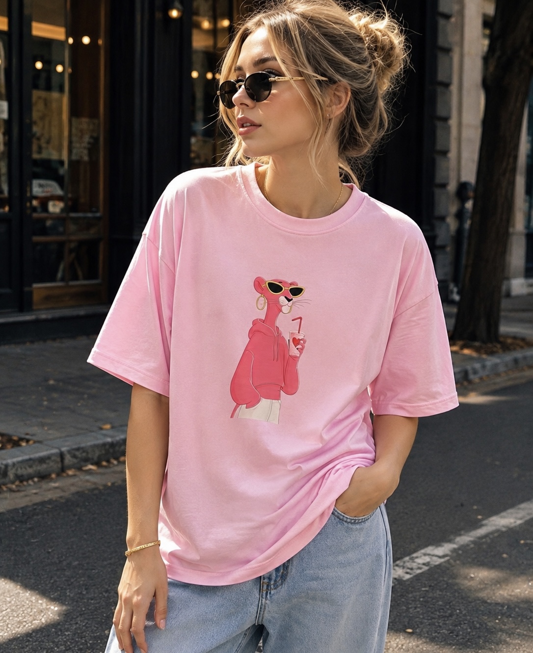 تی شرت باکسی pink