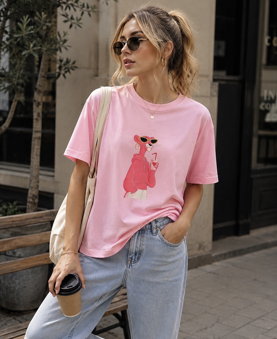 تی شرت باکسی pink