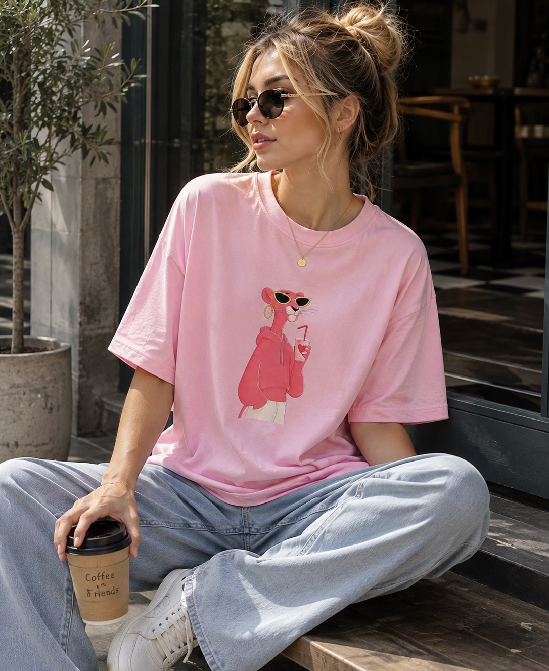 تی شرت باکسی pink